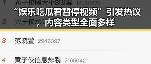 “娱乐吃瓜君暂停视频”引发热议，内容类型全面多样